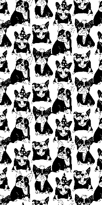 Tenda a rullo interna oscurante con fantasia di cani disegnati