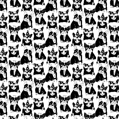 Tenda a rullo interna oscurante con fantasia di cani disegnati