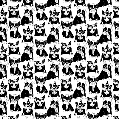 Tenda a rullo interna oscurante con fantasia di cani disegnati