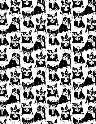 Tenda a rullo interna oscurante con fantasia di cani disegnati