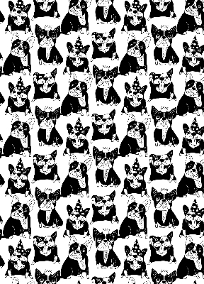 Tenda a rullo interna oscurante con fantasia di cani disegnati