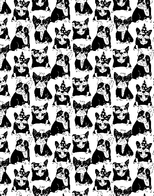 Tenda a rullo interna oscurante con fantasia di cani disegnati