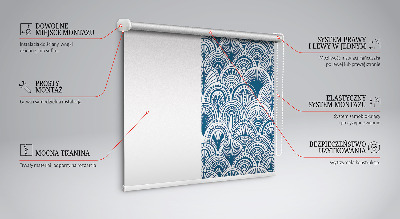 Tenda a rullo interna oscurante per finestra con motivo blu