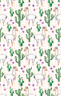 Tenda a rullo interna oscurante con stampa di lama e cactus