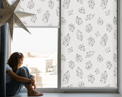 Tenda a rullo oscurante in tessuto con fantasia a forme geometriche