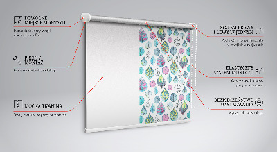 Tenda a rullo interna oscurante per finestra con fantasia a foglie colorate