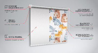 Tenda a rullo interna oscurante con stampa a tema animali