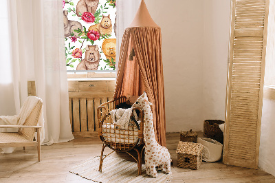 Tenda a rullo interna oscurante con stampa di cani tra i fiori