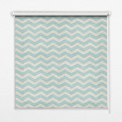 Tenda a rullo oscurante per porta finestra con motivo zigzag blu