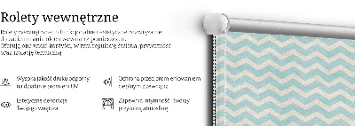 Tenda a rullo oscurante per porta finestra con motivo zigzag blu