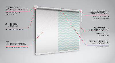 Tenda a rullo oscurante per porta finestra con motivo zigzag blu