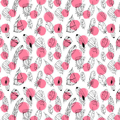 Tenda a rullo oscurante per finestra con fantasia di piume e pois rosa