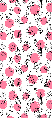 Tenda a rullo oscurante per finestra con fantasia di piume e pois rosa