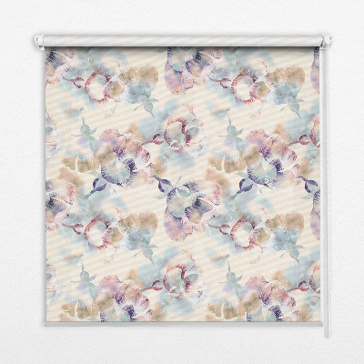 Tenda a rullo interna oscurante con stampa di fiori colorati dipinti
