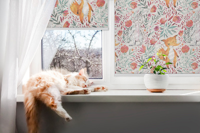 Tenda a rullo oscurante con stampa a tema animali e piante