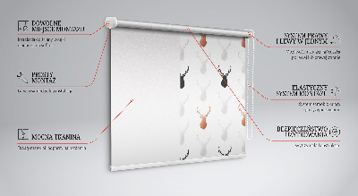 Tenda a rullo interna oscurante con design a teste di cervo