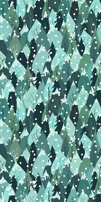 Tenda a rullo oscurante con stampa di una foresta e neve che cade