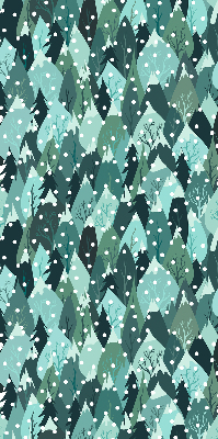 Tenda a rullo oscurante con stampa di una foresta e neve che cade