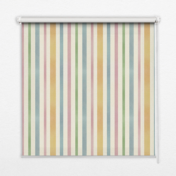 Tenda a rullo interna oscurante con fantasia a strisce verticali colorate