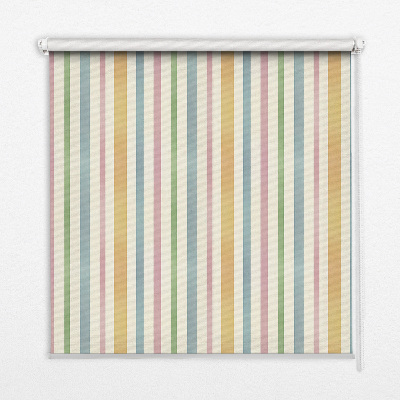 Tenda a rullo interna oscurante con fantasia a strisce verticali colorate