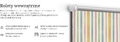 Tenda a rullo interna oscurante con fantasia a strisce verticali colorate