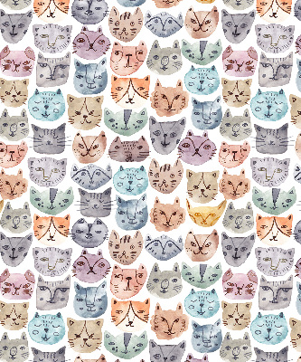 Tenda a rullo oscurante per finestra con motivo di facce di gatto colorate