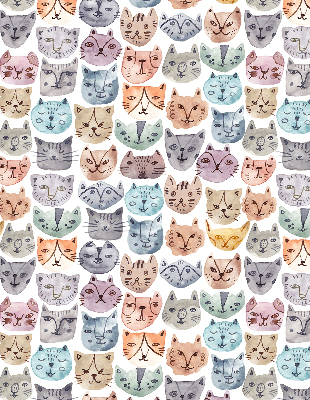 Tenda a rullo oscurante per finestra con motivo di facce di gatto colorate
