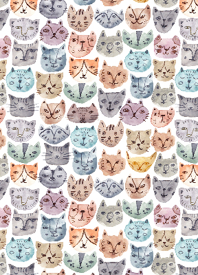 Tenda a rullo oscurante per finestra con motivo di facce di gatto colorate