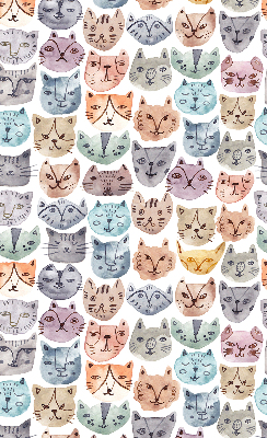 Tenda a rullo oscurante per finestra con motivo di facce di gatto colorate