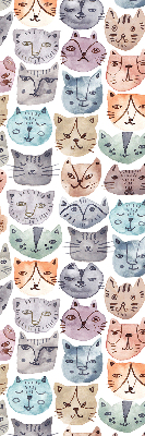 Tenda a rullo oscurante per finestra con motivo di facce di gatto colorate