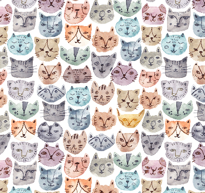 Tenda a rullo oscurante per finestra con motivo di facce di gatto colorate