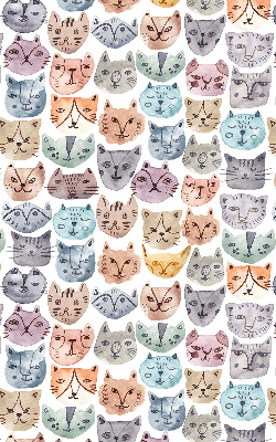 Tenda a rullo oscurante per finestra con motivo di facce di gatto colorate