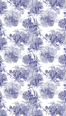 Tenda a rullo oscurante in tessuto con fantasia bouquet blu