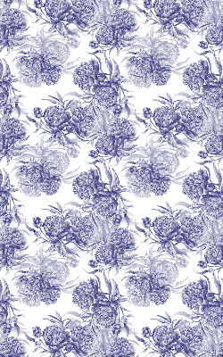 Tenda a rullo oscurante in tessuto con fantasia bouquet blu