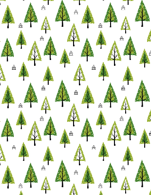 Tenda a rullo oscurante per porta finestra con design a foresta disegnata