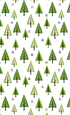 Tenda a rullo oscurante per porta finestra con design a foresta disegnata