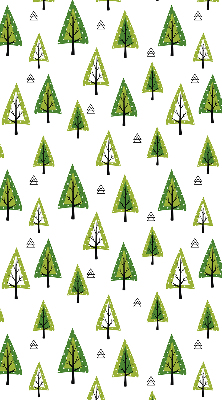 Tenda a rullo oscurante per porta finestra con design a foresta disegnata