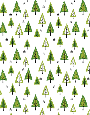 Tenda a rullo oscurante per porta finestra con design a foresta disegnata