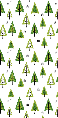 Tenda a rullo oscurante per porta finestra con design a foresta disegnata