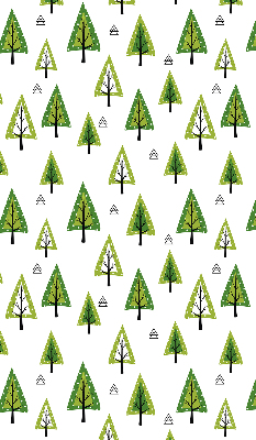Tenda a rullo oscurante per porta finestra con design a foresta disegnata