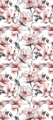 Tenda a rullo interna oscurante con fantasia di fiori rosa