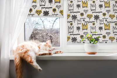 Tenda a rullo oscurante per finestra con fantasia a fiori disegnati