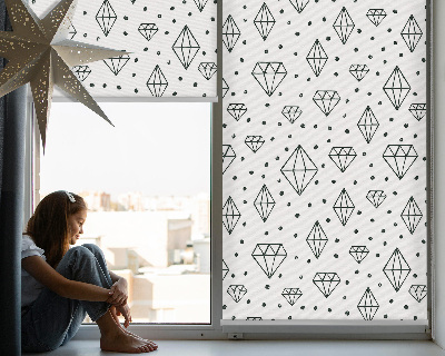 Tenda a rullo interna oscurante con fantasia a rombi disegnati