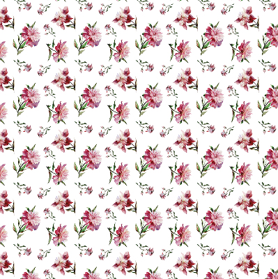 Tenda a rullo oscurante con motivo a fiore rosa per porta finestra