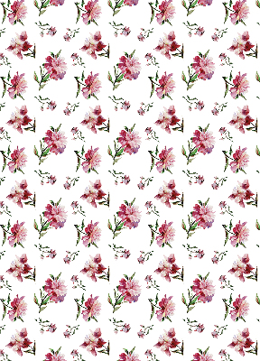 Tenda a rullo oscurante con motivo a fiore rosa per porta finestra