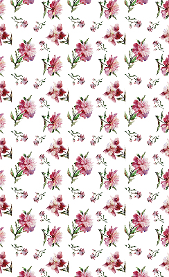 Tenda a rullo oscurante con motivo a fiore rosa per porta finestra