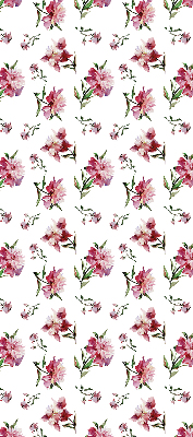 Tenda a rullo oscurante con motivo a fiore rosa per porta finestra