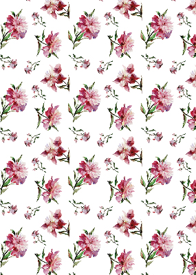 Tenda a rullo oscurante con motivo a fiore rosa per porta finestra