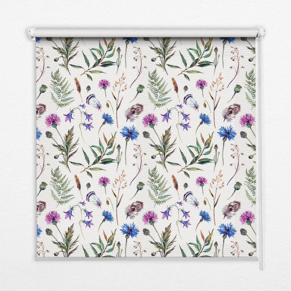 Tenda a rullo interna oscurante con fantasia a fiori colorati