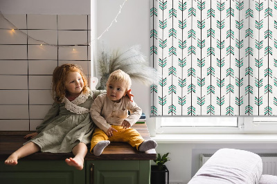 Tenda a rullo oscurante con stampa di piccoli abeti colorati